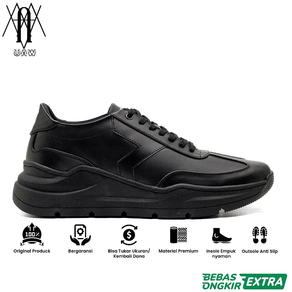 REYL MAN x RP ORIGINAL - REYL MAN EMOTION FULL BLACK | Sepatu Sneakers Hitam | Sepatu Casual Hitam