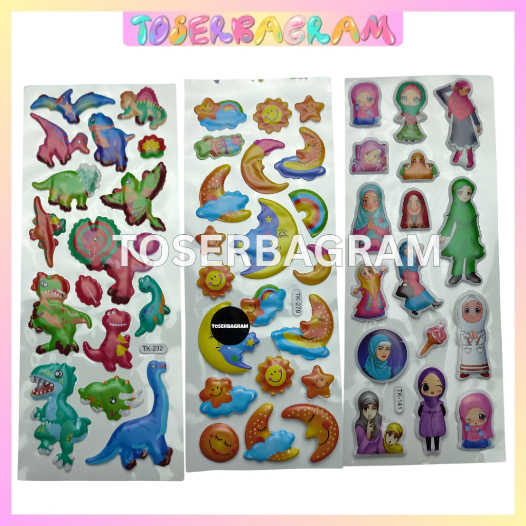

Stiker Timbul 3D Mainan Anak Stiker Anak Anak Stiker TImbul