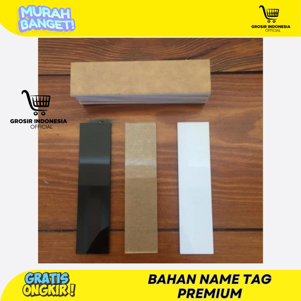 

Akrilik bahan nametag / bahan papan nama 8x2 cm