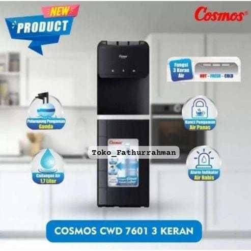 BATAM - Dispenser Galon Bawah 3 Kran COSMOS CWD-7601 / Dispenser Galon Bawah