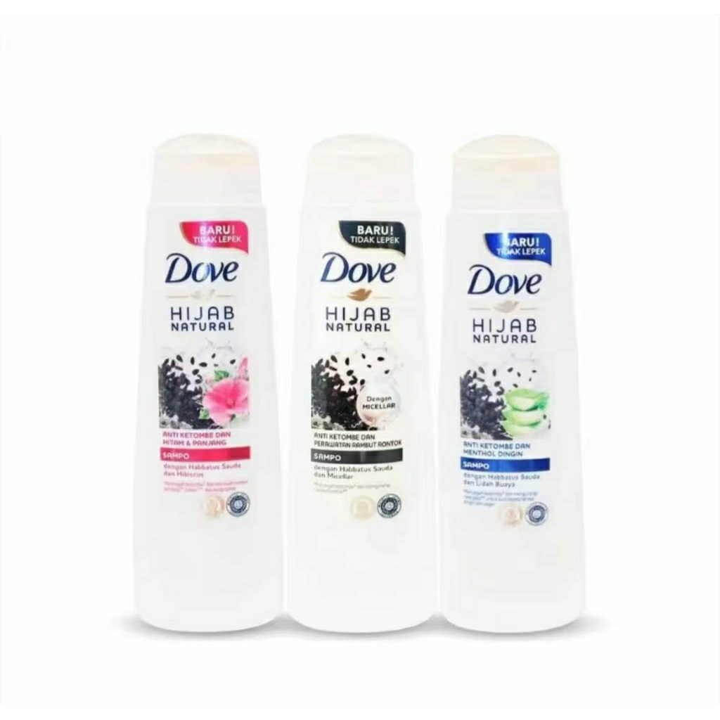Dove shampoo serum anti ketombe  menthol dingin dan hitam panjang 135ml