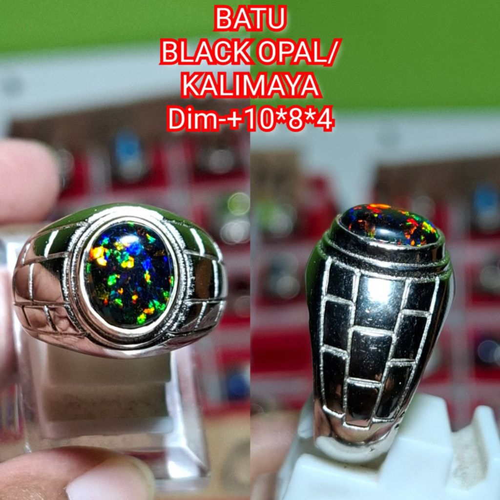 batu black opal kalimaya jarong cincin kalimaya 01
