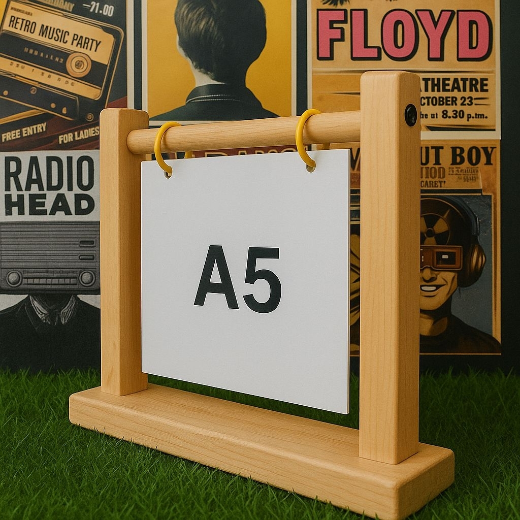 

stand menu kalender ,gantungan menu kayu jati belanda A5