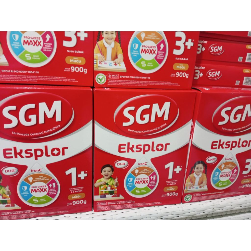 SGM 1+ 900gram dan 3+ 900 gram (Madu dan Vanila) Susu pertumbuhan untuk Anak Usia 1-5 Tahun