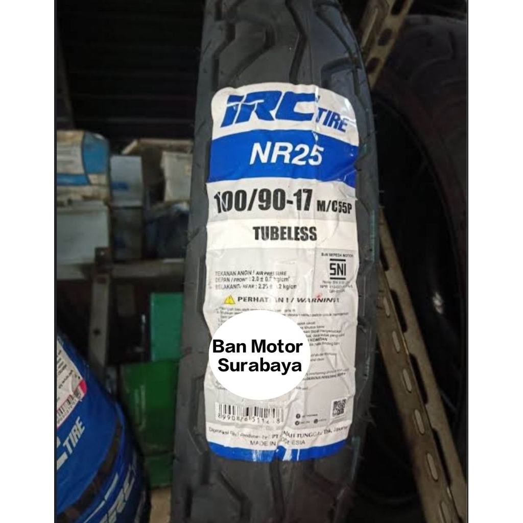 Ban Motor IRC 100/90-17 NR25 Tubeless Ban Belakang Verza