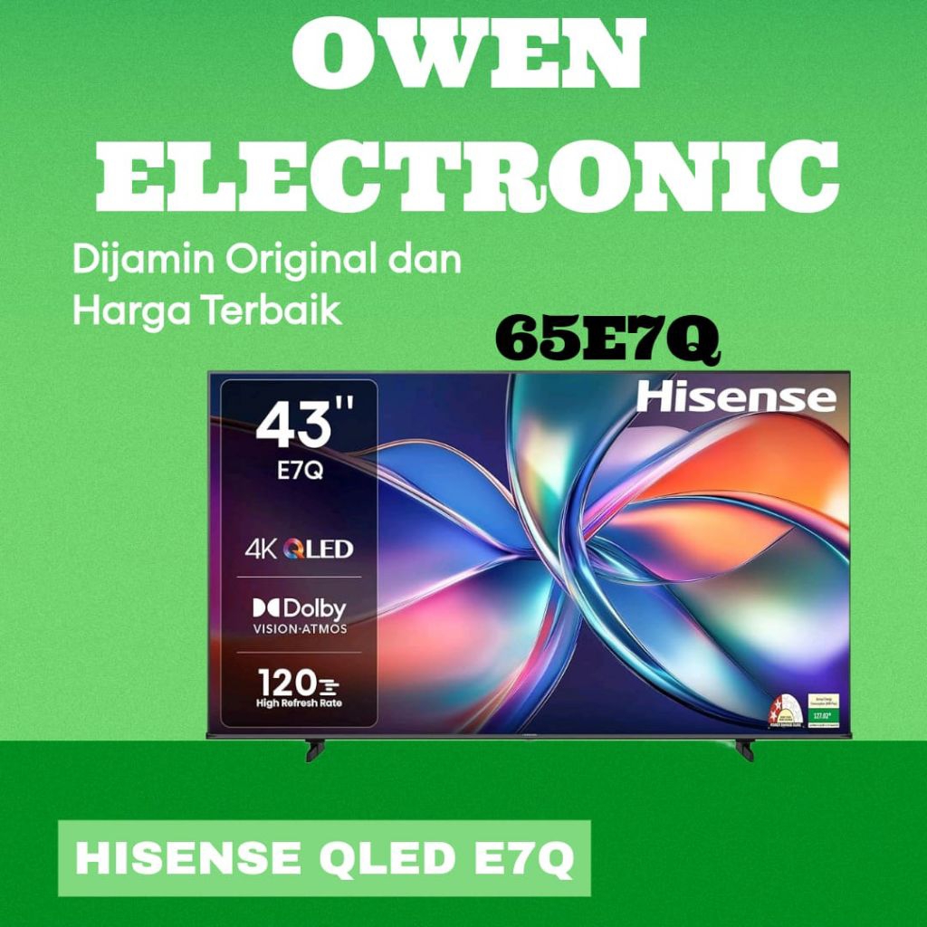 HISENSE 65E7Q QLED 65 Inch 4K Smart TV Dolby Vision Atmos
