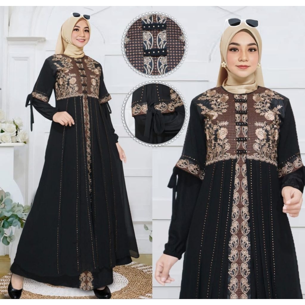 GAMIS ABAYA BORDIR PRINCES LENGAN TALI