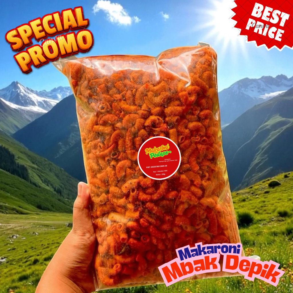 

Makaroni Pedas 1/4kg Bumbu Meresap Sampai Dalam Gurih Garing dan Tidak Berminyak Cocok Buat Diet
