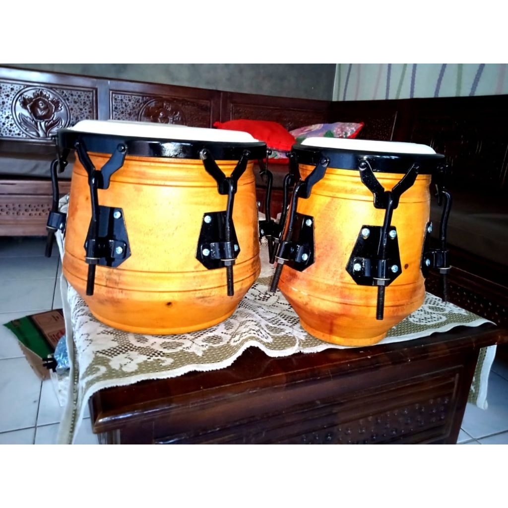 kendang/ketipung ring V6 cat,natural tanpa stand