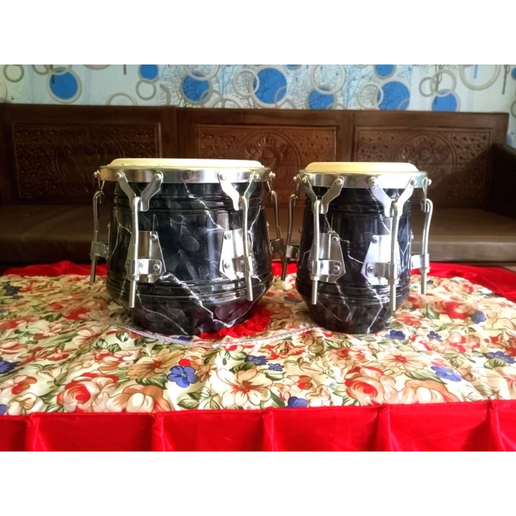 kendang/ketipung v6 crome,cat motif tanpa stand