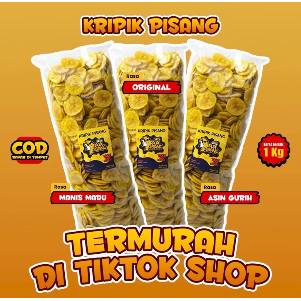 

KRIPIK PISANG KOIN MADU 1KG Food Snack Chips Crispy Cemilan Kripik