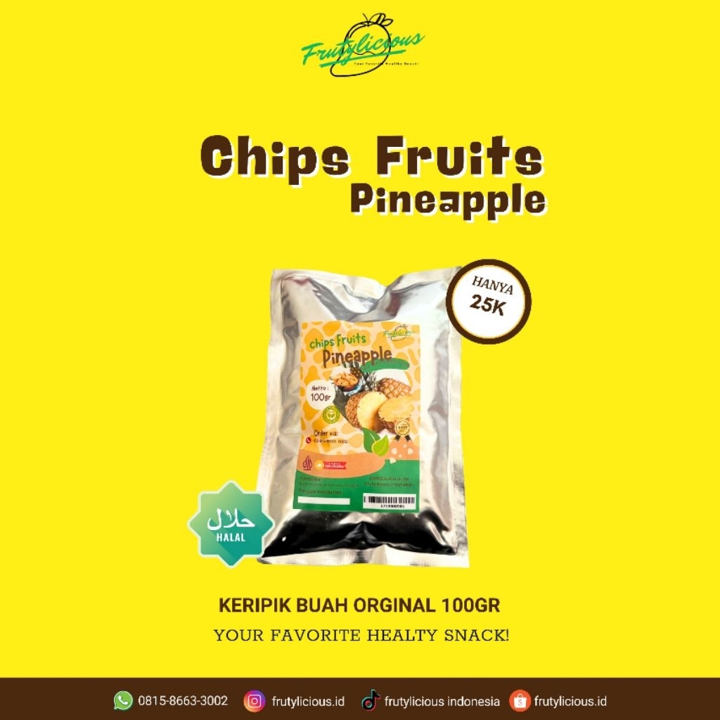 

Chips Fruits Pineapple Keripik Buah Orginal 100gr