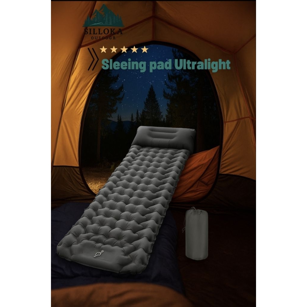 Kasur Matras Angin Manual Sleeping Pad Waterproof Single kemping outdoor