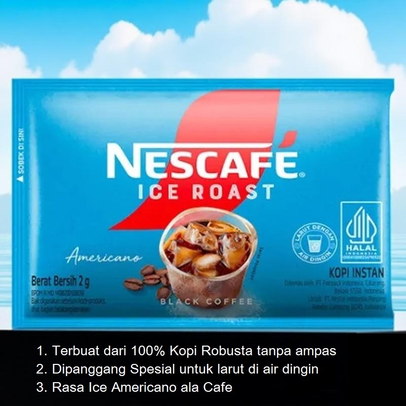 

Nestle Nescafe Ice Roast Americano Kopi Hitam Instan 2 gram