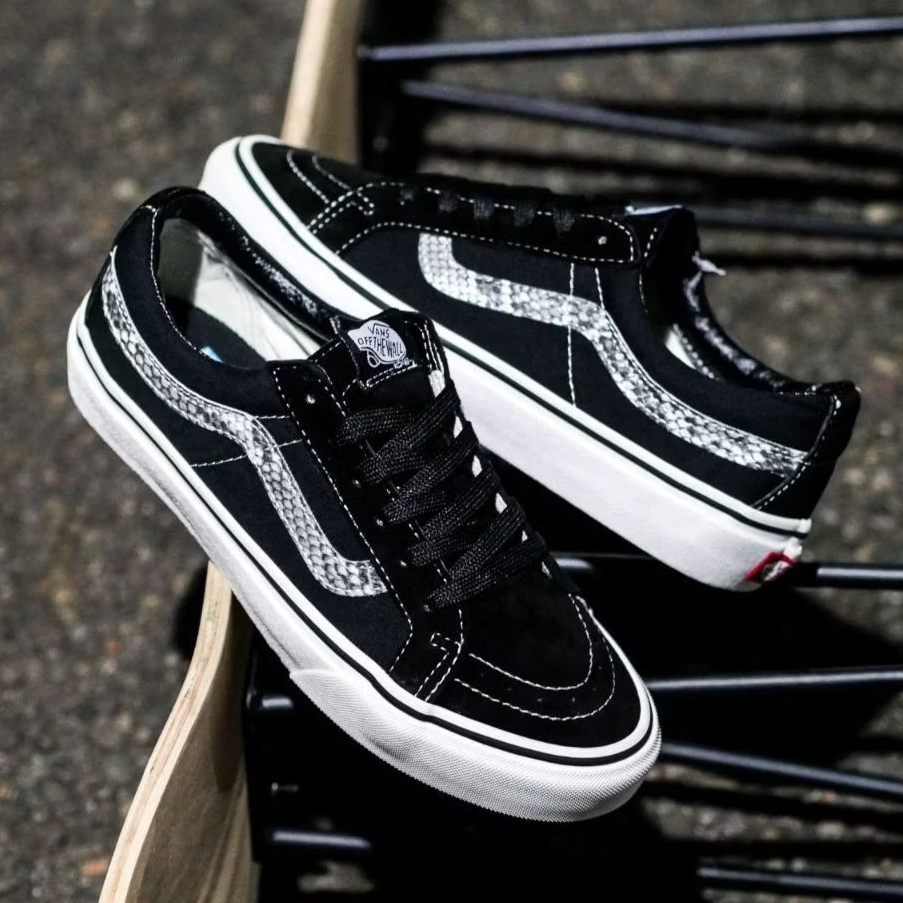 Sepatu Vans SK8-Low Reissue Surf Snake Black Original | Sneakers Pria Wanita Kasual Skate