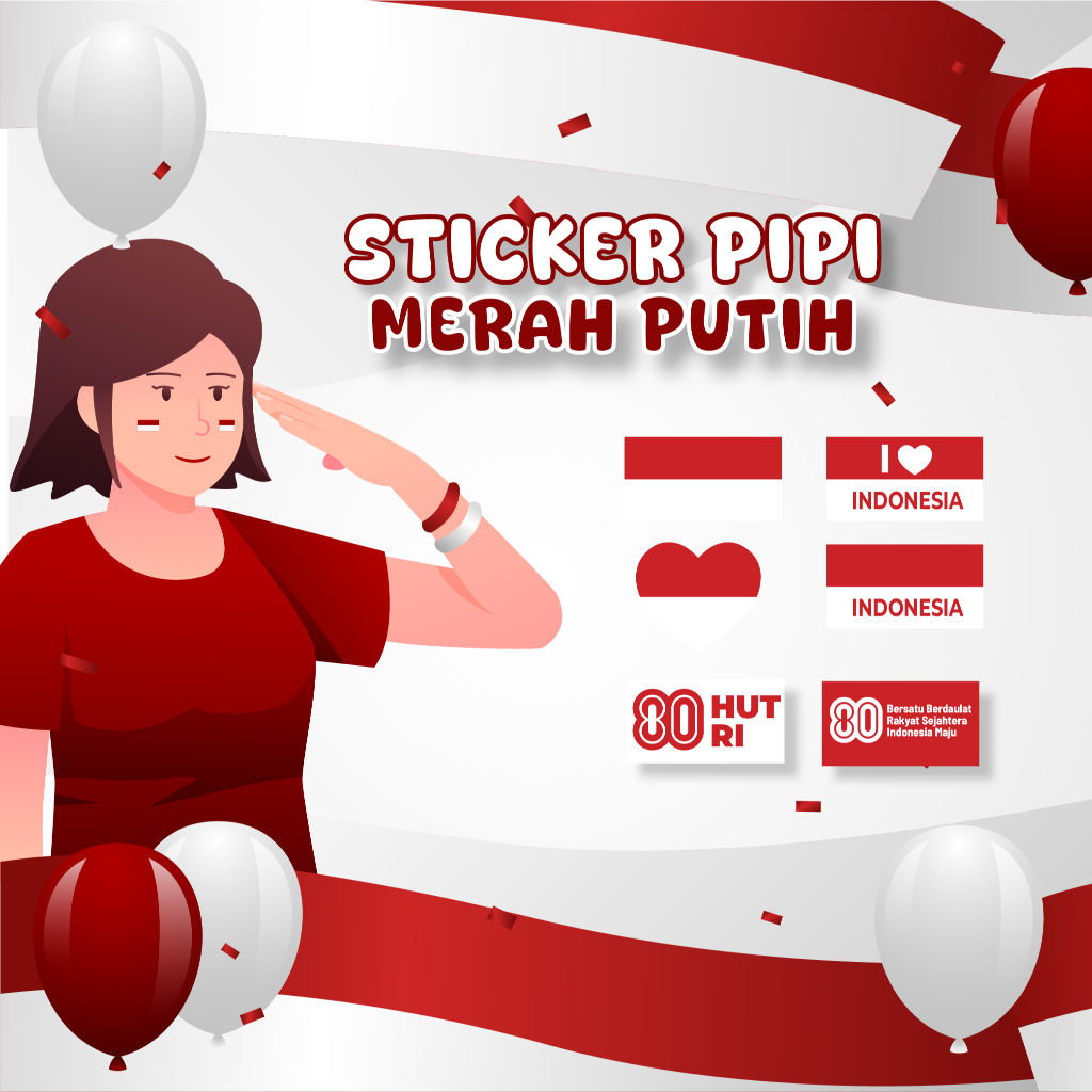 

[1 Lembar /30-32 Pcs] Sticker Bendera Merah Putih Stiker 17 Agustus Dirgahayu Ri Sticker Indonesia Sticker Pipi Indonesia | HUT RI Ke 80