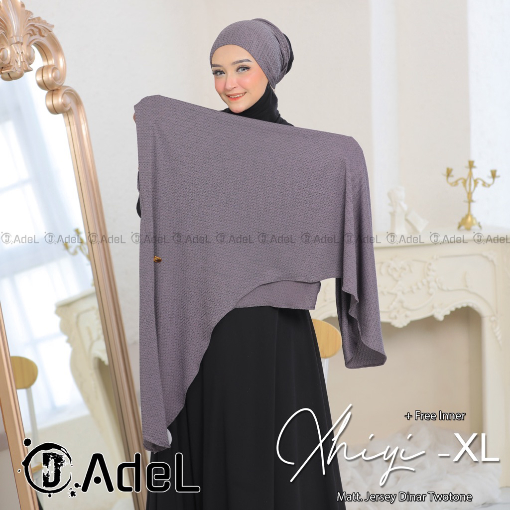 hijab instan jumbo / jilbab khimar gratis inner terpisah 'XHIYI-XL' produk ori by d_adel