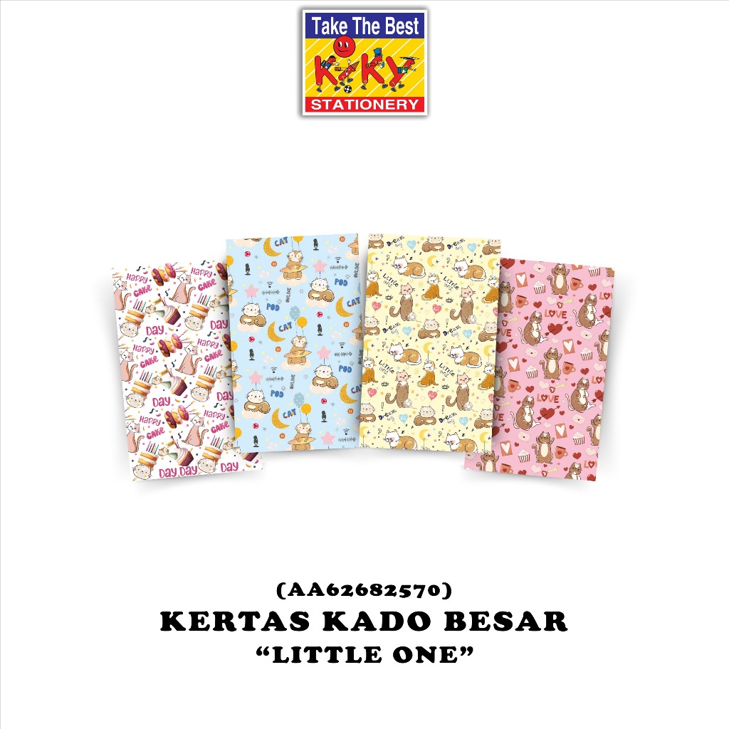 

KIKY Kertas Kado Besar Glossy Ukuran (Uk. 53.5 x 78.5 cm) - Per 10 Lembar