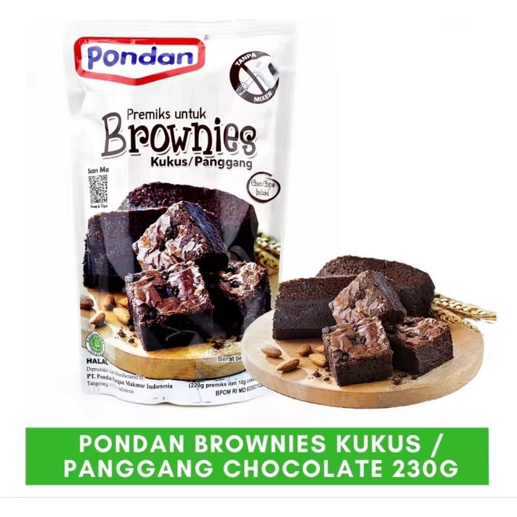 

pondan brownies kukus / panggang chocolate 230g