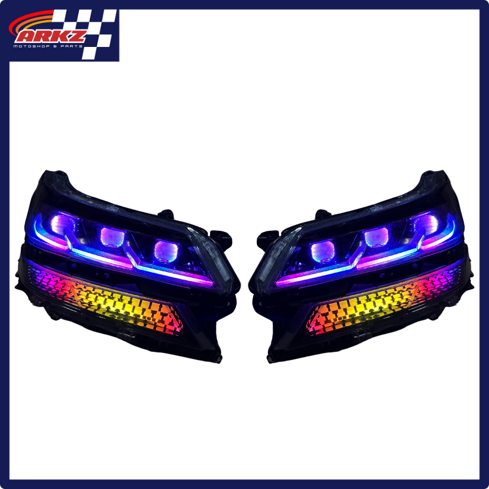Paket Headlamp Avanza Xenia Veloz Facelift 2019-2021 Custom Triple Projie Slim Frame RGB Matrix