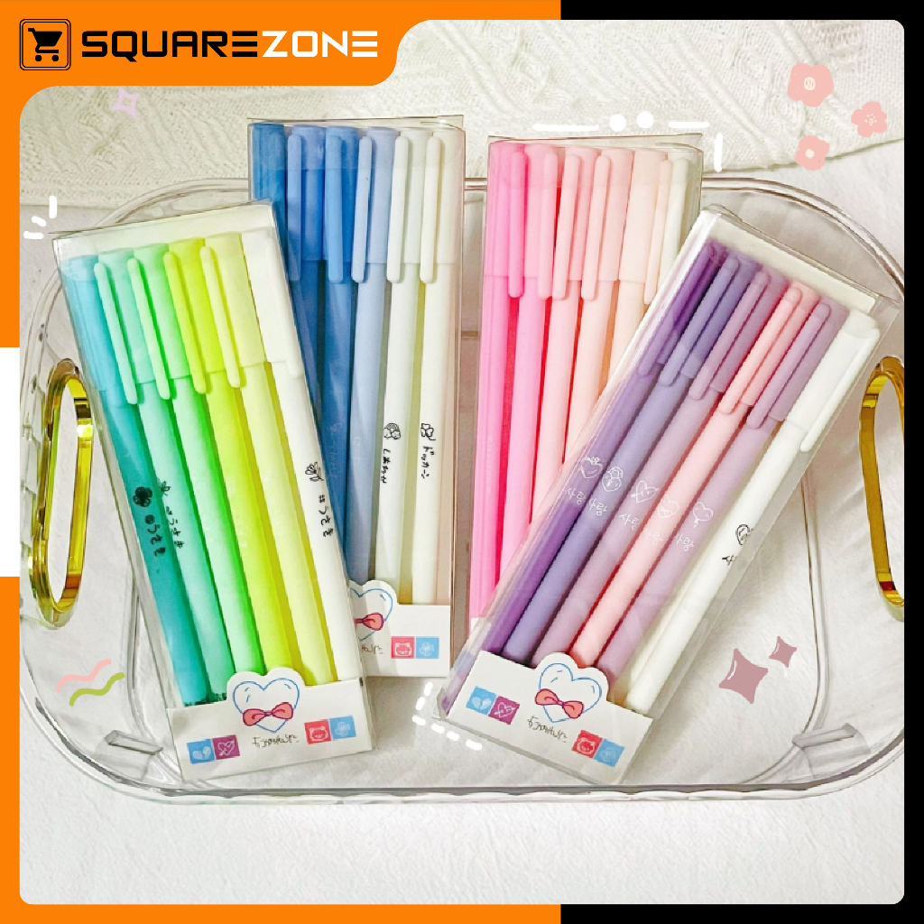 

6Pcs Pena Gel 0.5mm Macaroon Pulpen Gel Morandi Alat Tulis Sekolah Aestheti ATK3005