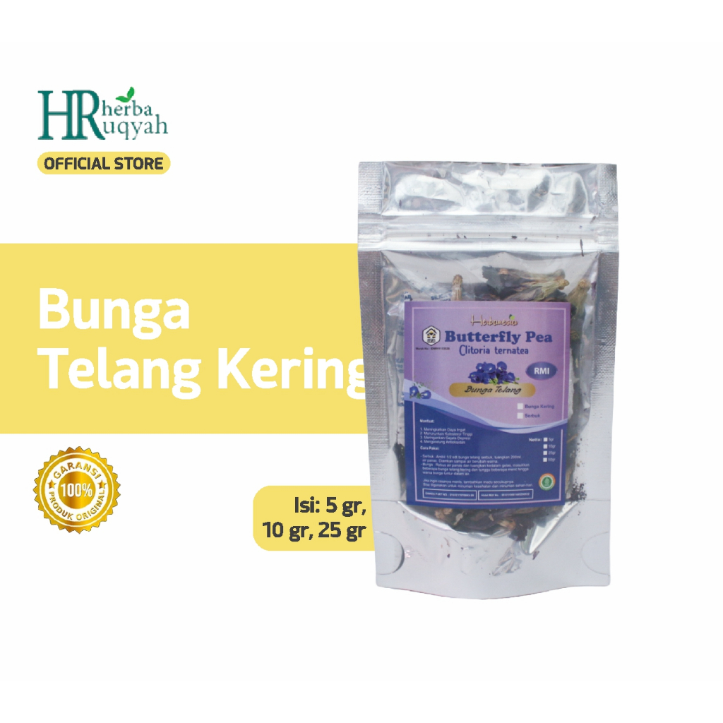 

Bunga Telang Kering Isi 50g | Pewarna Makanan & Minuman Alami | Teh Herbal Telang
