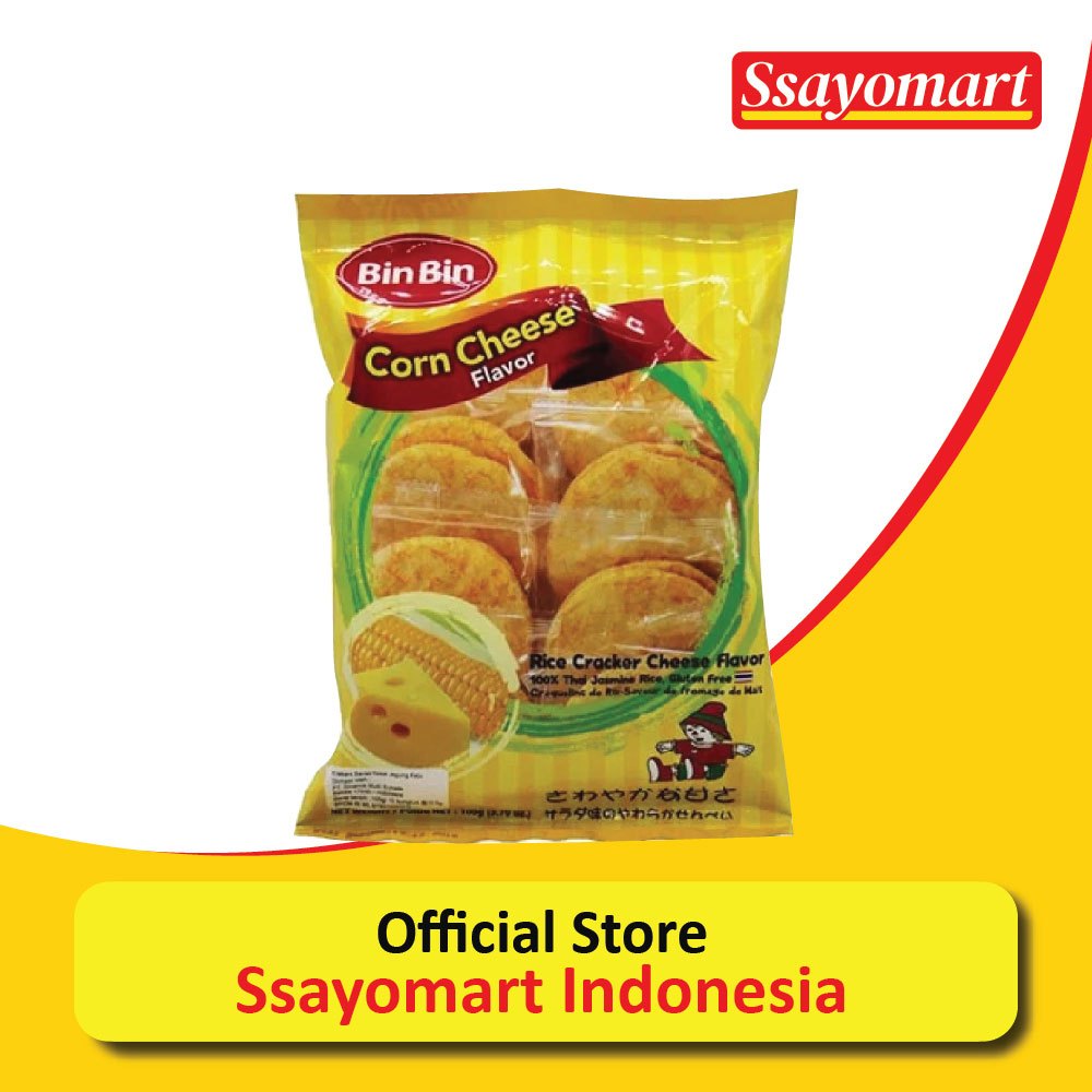 

Bin Bin Rice Crackers Corn Cheese 105gr - Biskuit Beras Rasa Jagung Keju