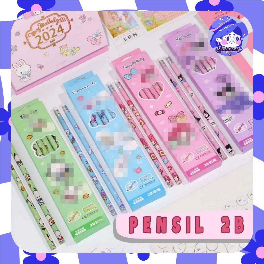 

[ATK] Pensil 2B karakter kartun lucu isi 1 lusin (12 pcs) (3)