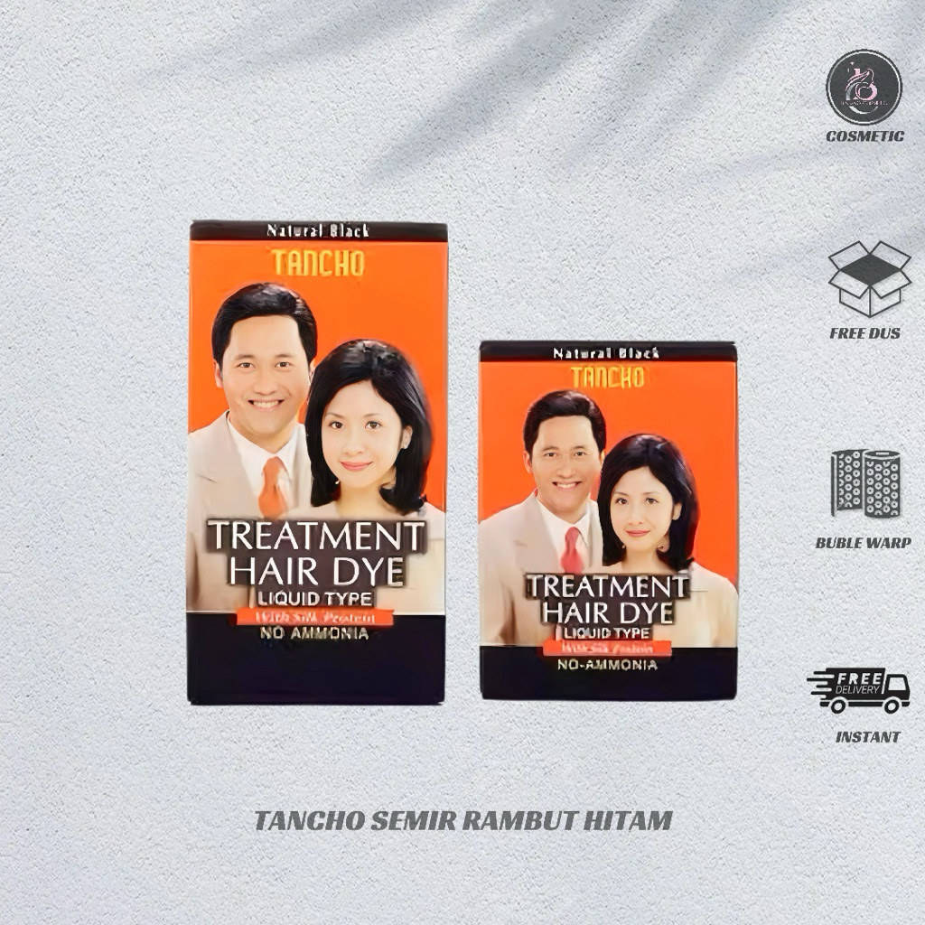 Tancho Cair  Pewarna Rambut Hitam , tanpa amonia , tahan lama , tidak menetes