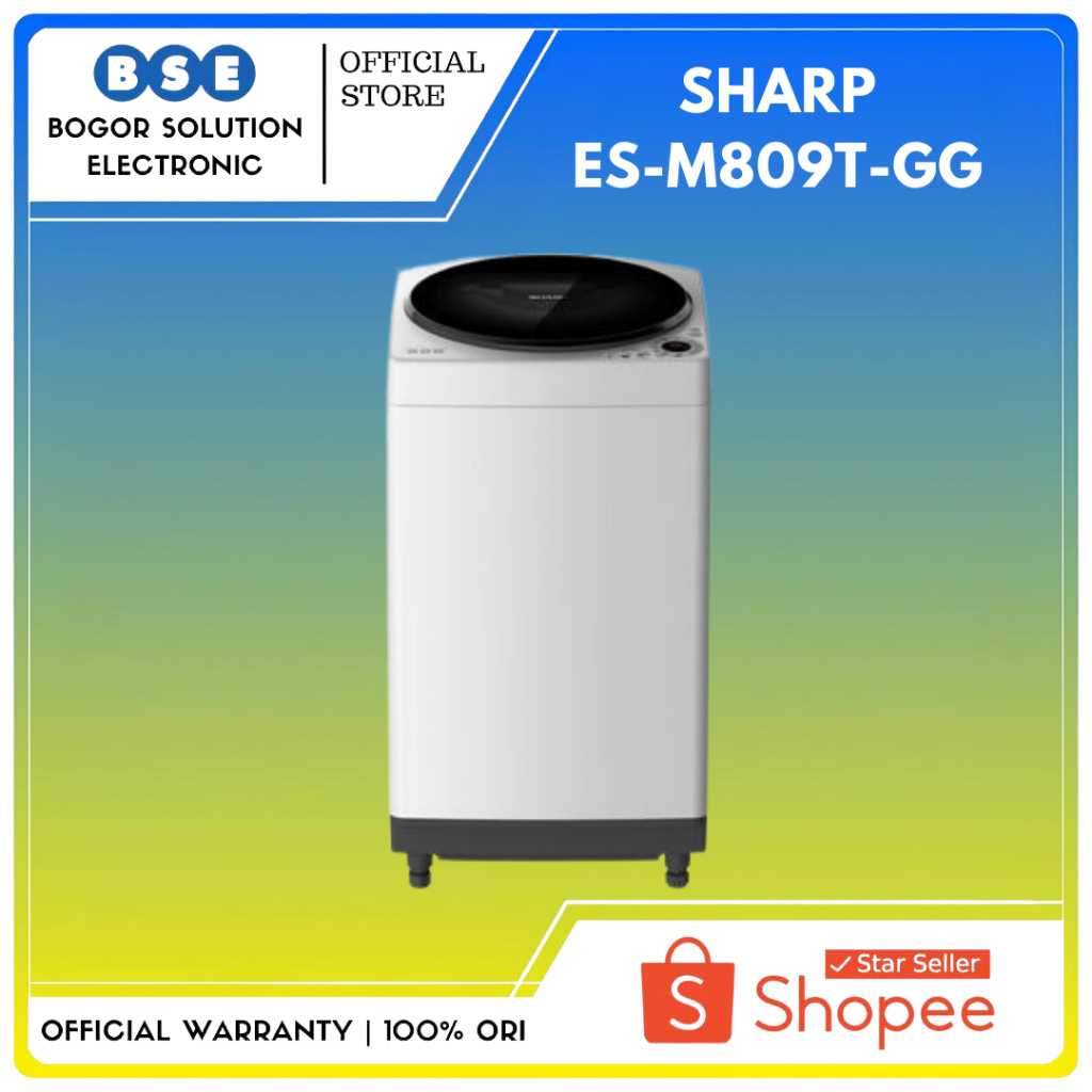 SHARP MESIN CUCI TOP LOADING ES-M809T-GG I SHARP ES-M809T 8 KG SHARP