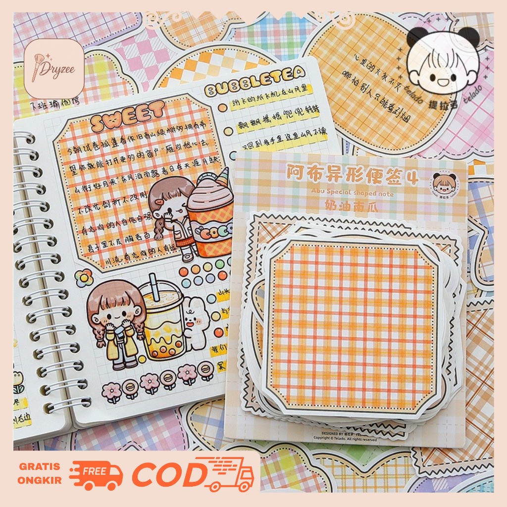 

Kertas Catatan Journaling Kertas Memo Aesthetic Abu Shaped Notes 100 Lembar TLD55