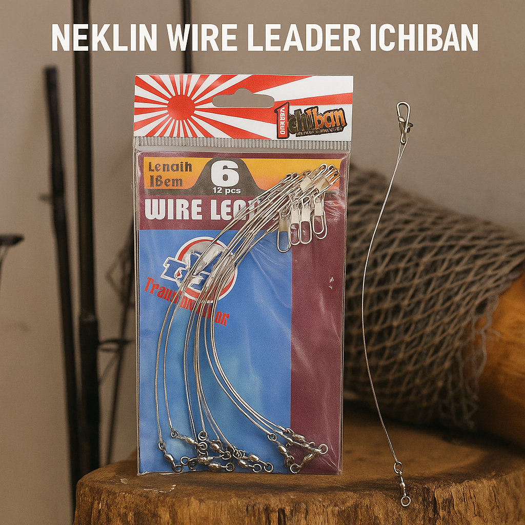 Kawat Neklin Pancing Ichiban Wire Leader 40LB Isi 12 Pcs
