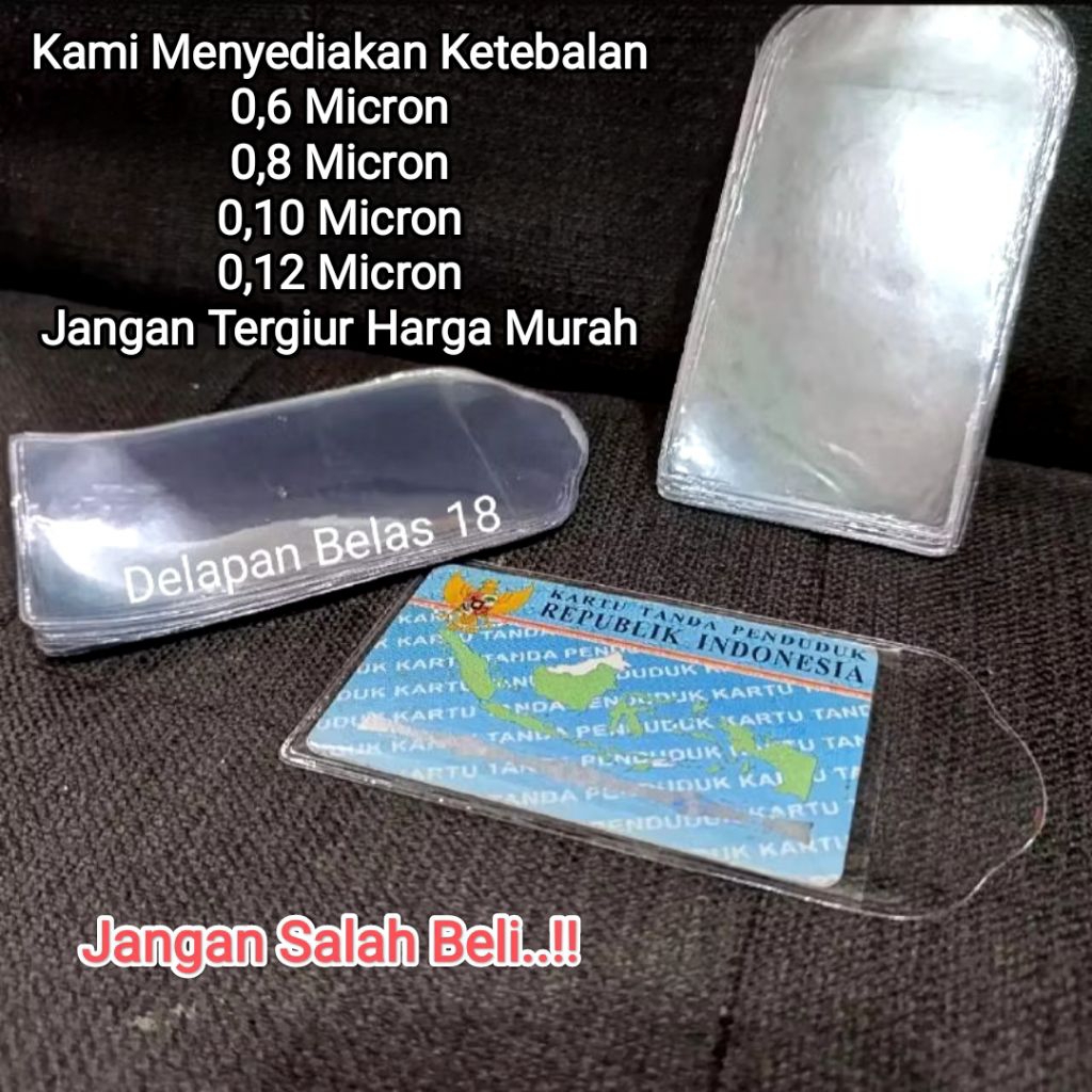 

100 Lembar Plastik Mika Tebal Pelindung Ktp,Sim,Atm Dll