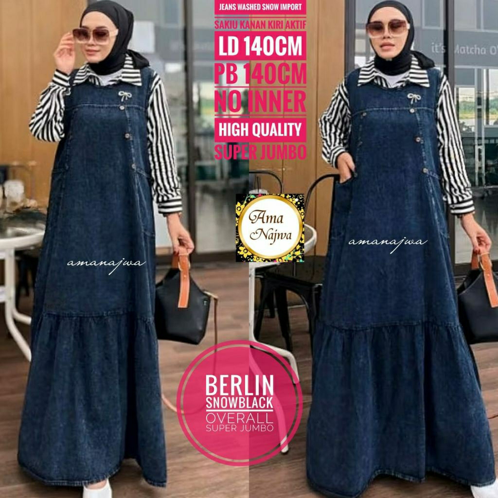 snow black Berlin Overall jeans panjang JUMBO LD 140 / amanajwa