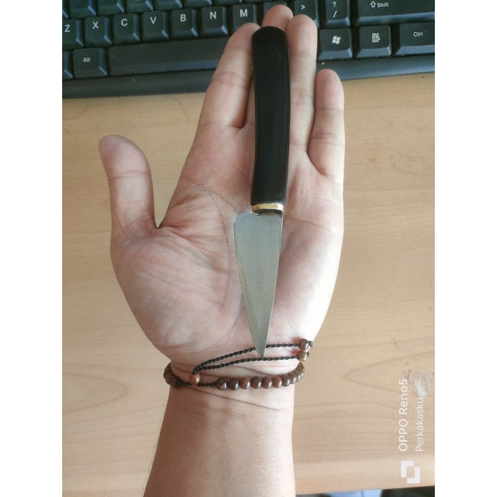 Pisau serut sisit bambu layang-layang dengan gagang tanduk