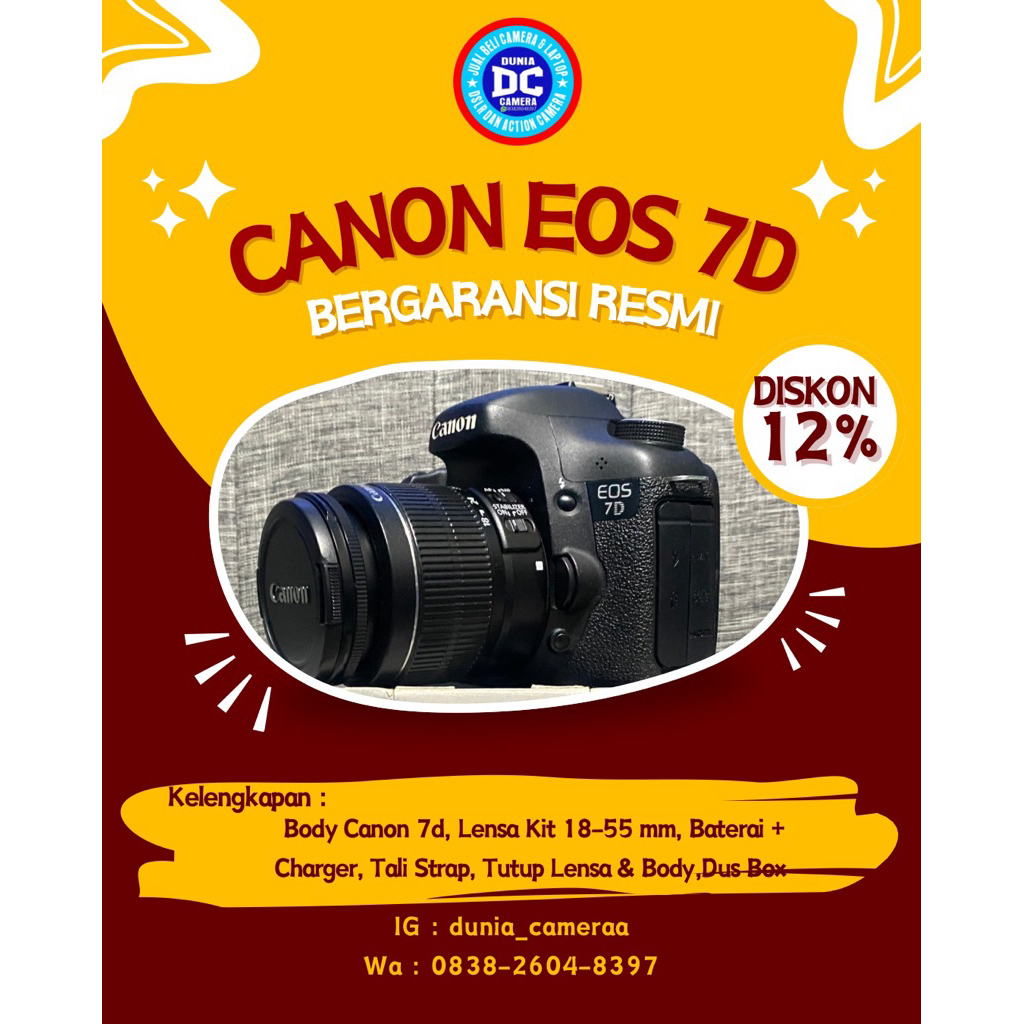 Canon 7d bekas no vignet