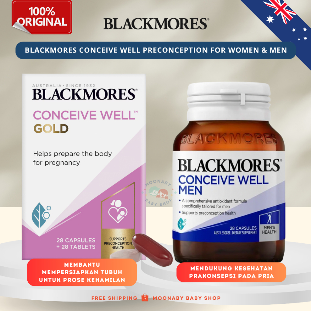 Exp 07/2027 Blackmores Conceive Well Gold Preconception Women & Men Vitamin kesuburan untuk wanita 5