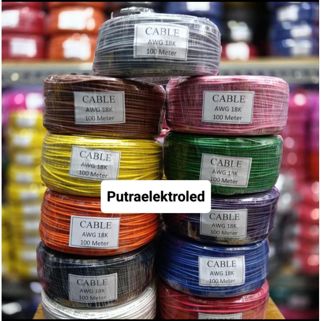 Kabel 18 Awg Kecil 100meter Serabut Tembaga / Kabel 18Awg Kecil 300V
