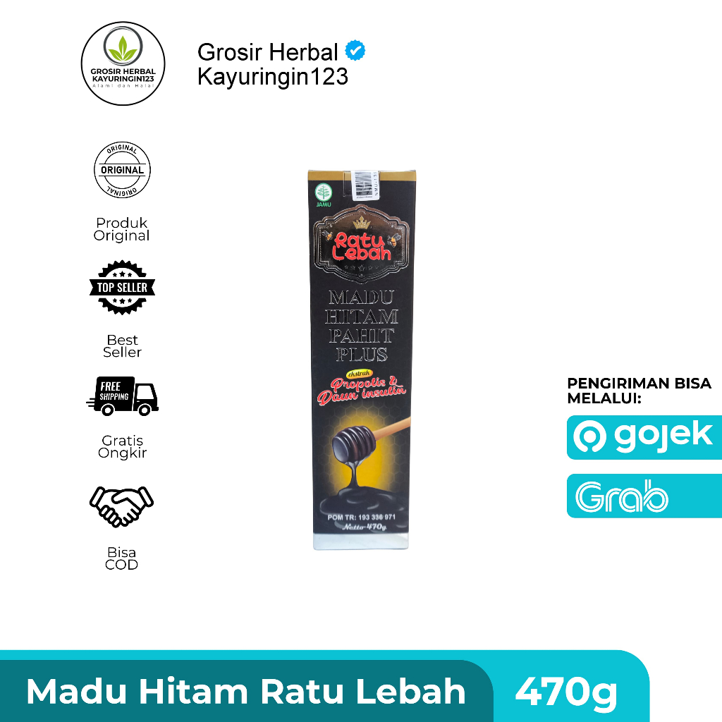 Madu Hitam Pahit plus Ratu Lebah Formula Baru | Madu Pahit plus Propolis | Madu Hitam Pahit Ratu Leb