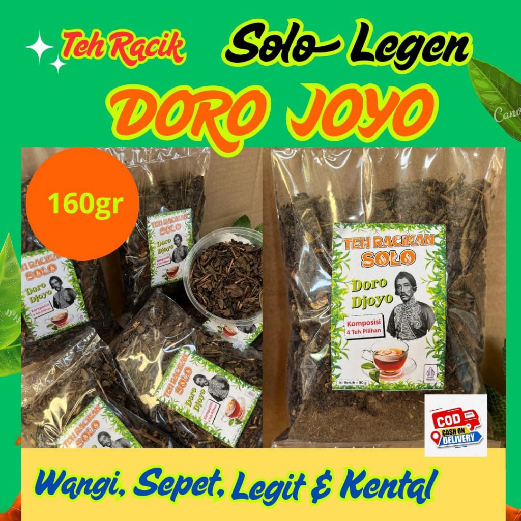 

Teh Doro Joyo Legend ( Teh Racik'an Asli Solo) (160gr)Teh Angkringan asli solo Teh Manis Asli Solo