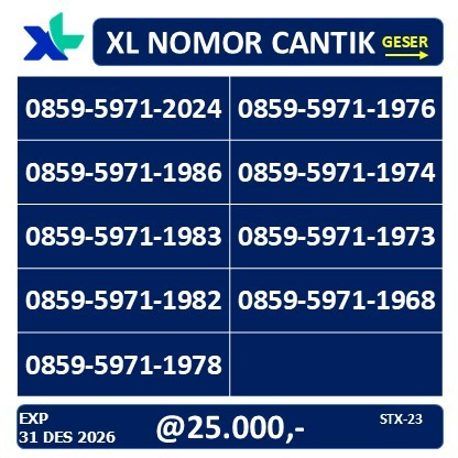 Nomor Cantik XL SERI TAHUN SEGEL