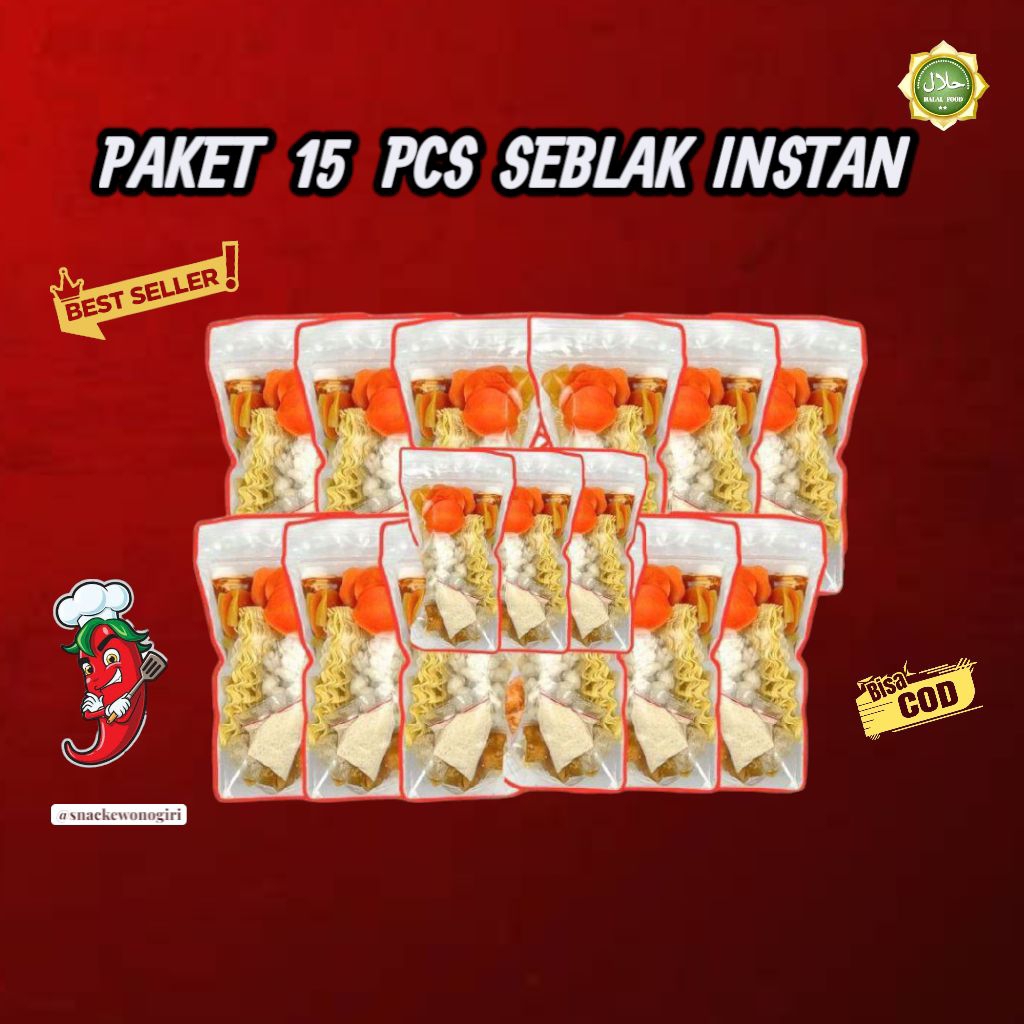 

PAKET 15 PCS SEBLAK INSTAN EXTRA PEDAS