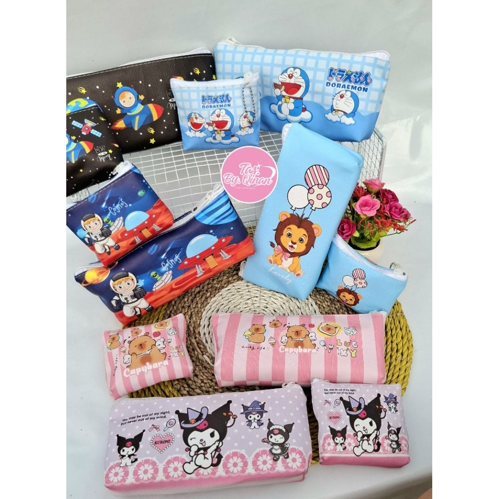 

pouch panjang tempat pensil (set dpt 2 ) free dompet koin kotak alat tulis kuromi melody untuk anak sekolah