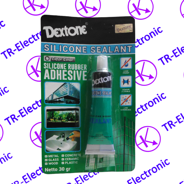 Dextone Silicone Sealant Clear 30gr - Lem Silikon Serbaguna