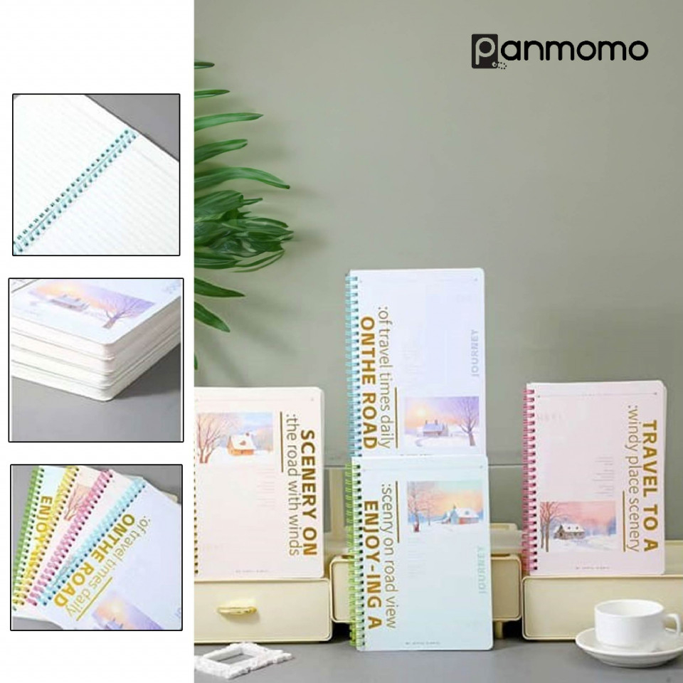 

Buku Catatan Spiral A5 Garis – Panmomo Notebook Motif Pemandangan untuk Sekolah & Jurnal