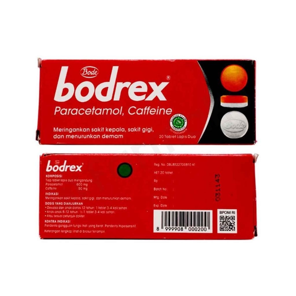 Bodrek Obat Sakit Kepala satu box 2 Strip