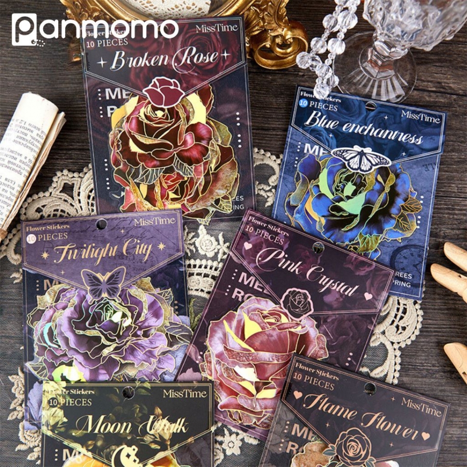 

Stiker Bunga - Flower Sticker Retro Gothic Floral DIY Sticker Pack Scrapbook Kerajinan Anak Stamping