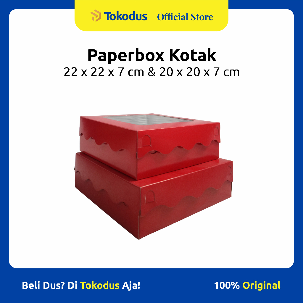 Kardus Kue / Box Bolu / Dus Kue Bolu / Dus Bolu Motif Kotak Warna Merah Laminasi Dalam - Tokodus Kat