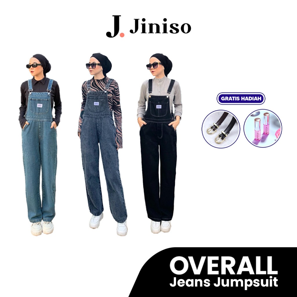 [GRATIS HADIAH] JINISO - Jumpsuit Overall Jeans Celana Panjang