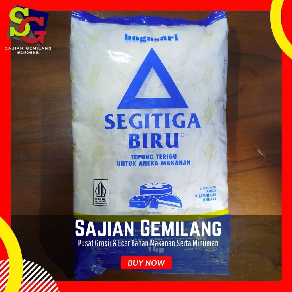 

Tepung Terigu Bogasari Segitiga Biru 1kg - Grosir Sajian Gemilang